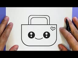 HOW TO DRAW A CUTE HANDBAG, STEP BY STEP, DRAW Cute things