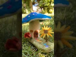 Needle Felted Mushroom House for a Fairy Garden 🌹🧚🏼‍♀️🍄🌻