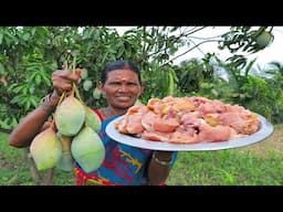 Ulakkai Adi Mango Chicken Curry Recipe | Raw Mango Chicken | Village Cooking | Side Dish Recipes