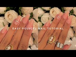 SUPER EASY AND MINIMAL POLYGEL NAIL TUTORIAL | BEGINNER FRIENDLY SQUARE NAILS!