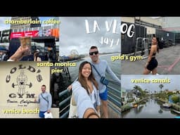 LA DAY 1: Santa Monica Pier, Venice Beach, Gold's Gym, Chamberlain Coffee (our first time in cali☀️)