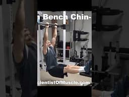 Feet-On-Bench Chin-Ups for greater lat stretch