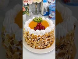 كيكة🎂 المناسبات🥳 بالفواكه الموسمية🍓🍒🥝 مذاقها بزاف بنين😋 و السر كامل راه في شانتيي #المرجان