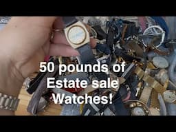 50 pounds of estate sale watches! what will I find?!