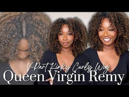 MOST NATURAL WIG EVER! | V Part Kinky Curly Wig lnstall + Review | ft QVR Hair | Tan Dotson