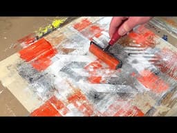 How to create an entire abstract painting in MINUTES with just a roller and sponges