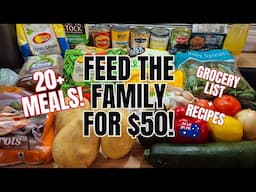FEED THE FAMILY FOR LESS! 5 Dinners 20+ Meals $50 Grocery Budget! Save money | Easy Recipes | WFPB