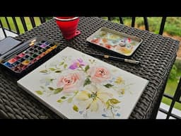 Painting Watercolor Florals with a Beautiful View