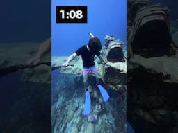 Holding my breath as long as I can diving a WW2 sea plane!