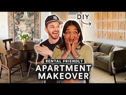 *SMALL* Apartment Makeover w/ Surprise REVEAL! 🔨 Rental Friendly