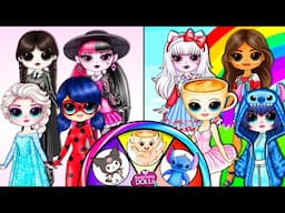 Ladybug, Elsa and Moana  cosplay Lilo & Stich, Ballerina Cappuccina, Kuromi   | DIY Paper Dolls