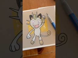 Drawing Meowth from Pokemon !! (#shorts)