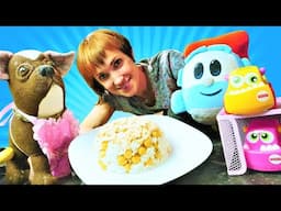 Cozinhando Arroz com Frango e Grão-de-Bico – Leo, o Caminhão e Cachorrinha Chocolate na Cozinha! 🍚🐶🚚