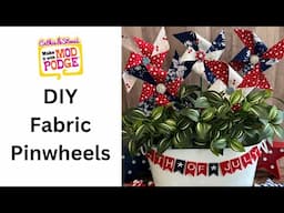 DIY Fabric Pinwheels Plant Picks for 4th of July Centerpiece