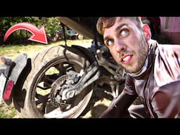 This is the WORST Motorcycle Tire! BREAKDOWN in Cambodia 🇰🇭