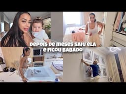 FINALMENTE SAIU A PAREDE DE QUADROS | DIA DE VACINAÇÃO | SEPAREI AS ROUPAS DO BAZAR