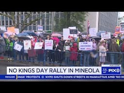 Protesters march through Mineola for 'No Kings' rally