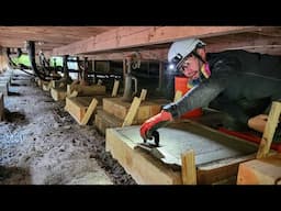 Pouring New Concrete Footings in the Crawl Space at My Cabin