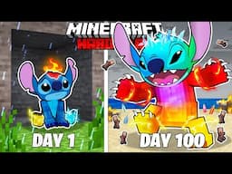 I Survived 100 Days as ELEMENTAL STITCH in HARDCORE Minecraft