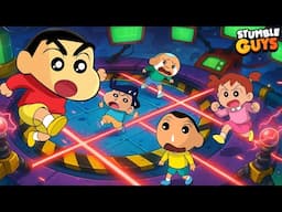 Shinchan VS Kazama VS Masao VS Bo VS Nene In Stumble Guys 😱 | Shinchan Playing Stumble Guys 😂