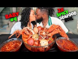BABY #4 + 2X SPICY SEAFOOD BOIL CHALLENGE WITH MY HUSBAND