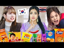 Thai - Korean Girl Tries SPICY Indian Snacks 🥵 for First Time 😰 *Shocking* Reactions 😱