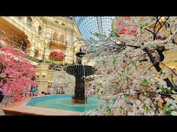 At "Zero Kilometer" of All Russia Roads ! GUM Store on Red Square in Moscow, Russia