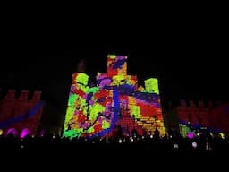 NFL projection Light Show on the St. Louis Cathedral for the 2025 Super Bowl.