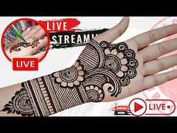 LIVE 🔴 Mehndi Design with mehndi corner | stylish mehndi design | simple mehandi design | mehndi