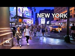MANHATTAN EVENING, 7th Avenue Walking Tour 4K