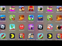 Roblox,BARRY'S PRISON RUN,Escape Barry's Police Girl,Subway Surf,Bowmasters,Tung Tung Tung Sahur,PvZ