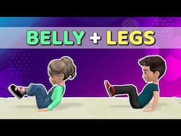 FLAT LOWER BELLY + STRONG LEGS WORKOUT FOR KIDS