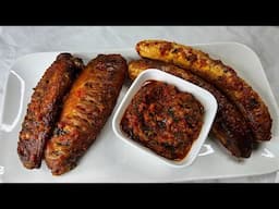 Delicious oven baked plantain with pepper sauce and baked spicy turke #food #homemade  #follow