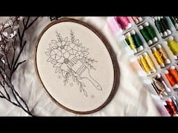 Floral paint brush embroidery tutorial || How to embroider- Let’s Explore