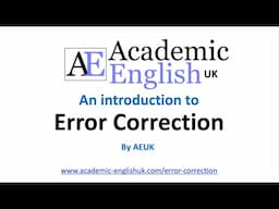 Dialogic Feedback (an introduction to error correction in academic writing)