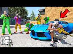 Franklin Anonymous Hacker Ambushed By Jokers Army In GTA 5 | SHINCHAN and CHOP