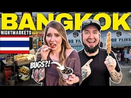 Eating THAI STREET FOOD at Bangkok's NIGHT MARKETS! 🇹🇭 - (WEIRD THAI FOOD + JODD FAIRS)