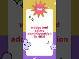 HRM Insights: Wages & Salaries #wages #salary #HRM #hr #payroll #job