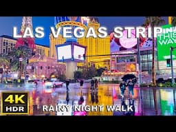 [4K HDR] Las Vegas Strip Rainy Night Walk | February 2025 | Las Vegas, Nevada