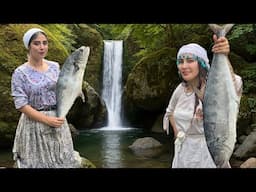 Village Fishing & Delicious Grilled Fish Feast! 🎣