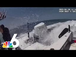 Florida officer makes daring jump onto high-speed runaway boat