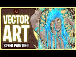 Creating a Zodiac Illustration in Illustrator - Aquarius Speed Painting (Turning Sketch into Vector)
