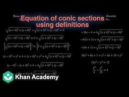 Equation of conic sections using definitions [Hinglish] | Conic sections | Grade 11 | Math