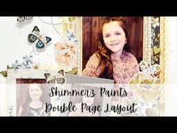 Simple Stories Saturday - Shimmerz Paints - Double Page Scrapbook Layout