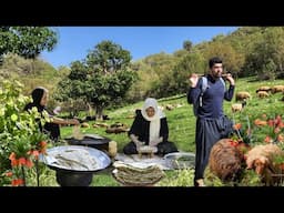 Iran Village Life with Cooking Spring Kutabs "Kelaneh" | Nomad Life of Iran