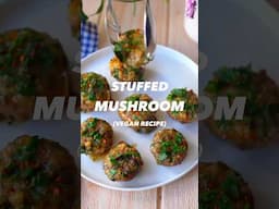 Stuffed Mushroom Vegan Recipe Shorts || #shorts #youtubeshorts