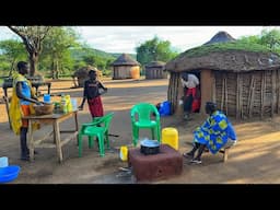 African village life/Cooking Village food  peanut butter soup  for Breakfast