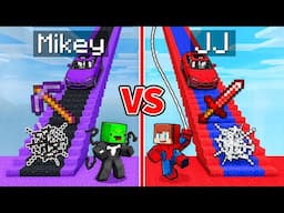 JJ and Mikey: SPIDER MAN vs VENOM Stairs Battle in Minecraft - Maizen
