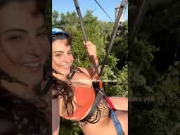 Zip lining over a cenote in Tulum 🇲🇽  #cenote #ziplining #tulum