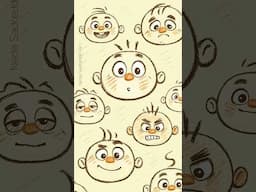 Draw Cartoon Face Emotions #facialexpressions #facedrawingtutorial #drawing #art